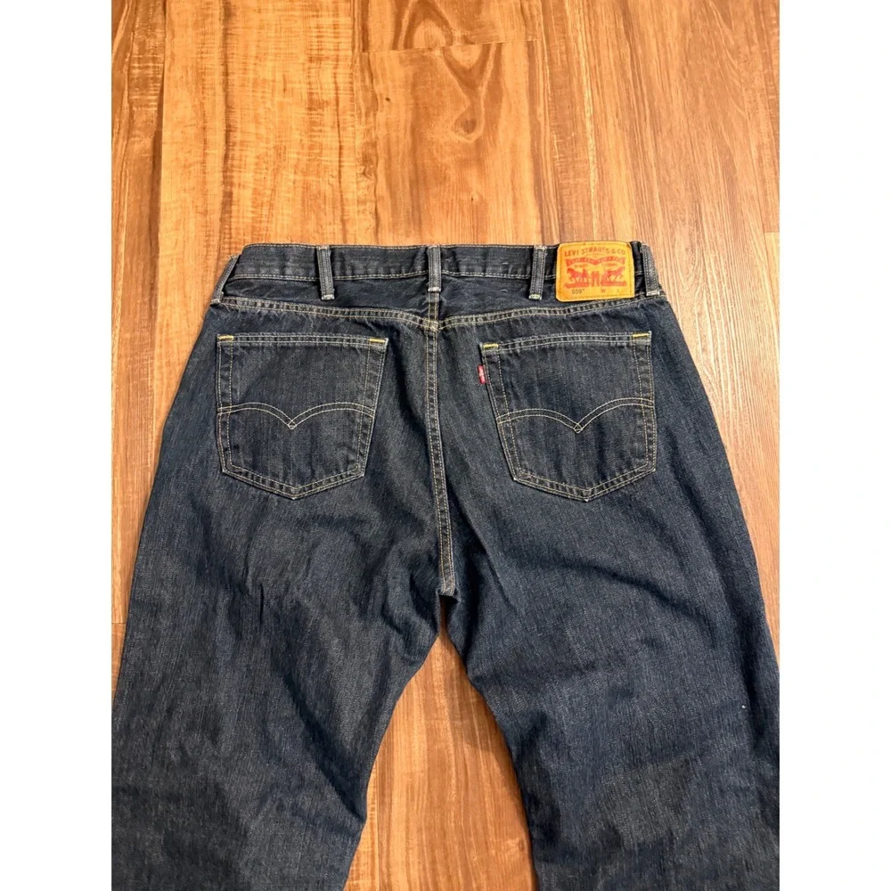 NWOT Levis 559 Relaxed Straight Leg Jeans Mens 38x38 Dark Wash Indigo
